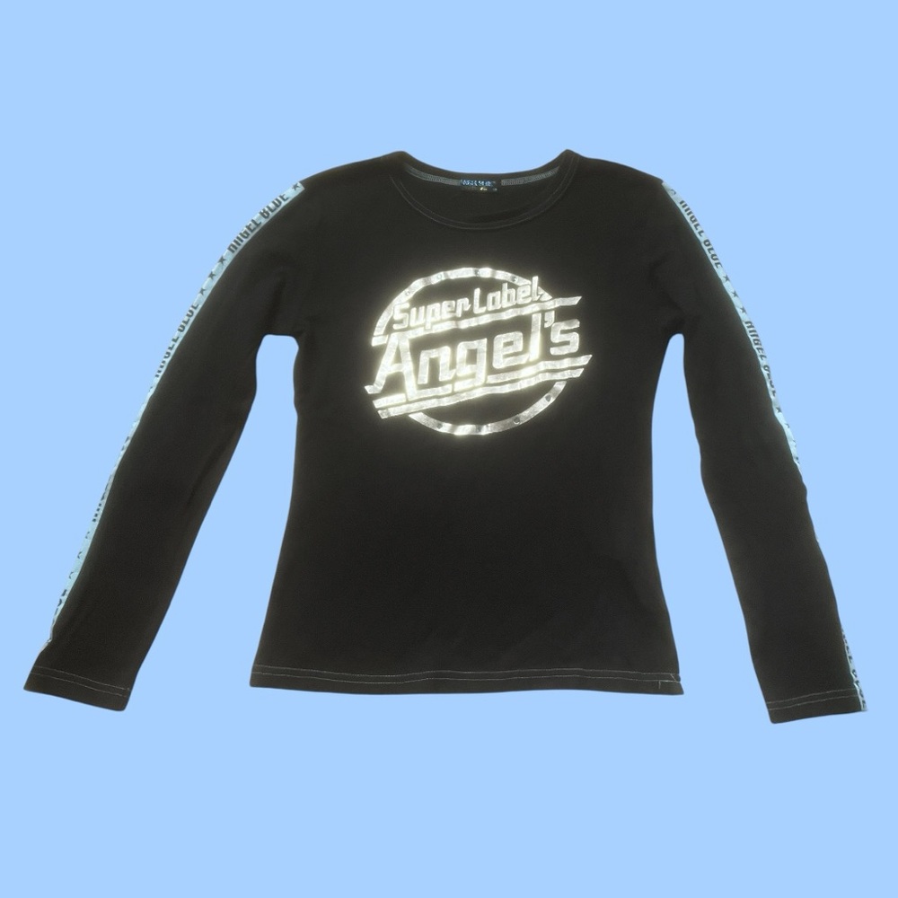 Angel Blue Magna Strokes Black Long Sleeve